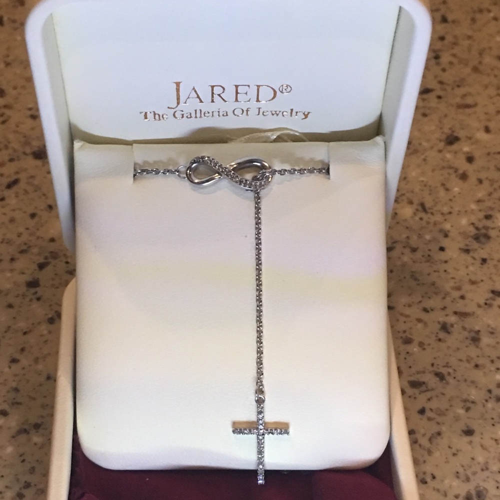 Beautiful Diamond Cross Infinity Loop Necklace. - image 3